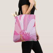 Roze Daisy Flower Tote Bag (Dichtbij)
