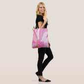 Roze Daisy Flower Tote Bag (Op model)