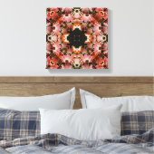 Roze Daisy Flowers Abstracte Floral Art Canvas Afdruk (Insitu (Slaapkamer))