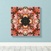 Roze Daisy Flowers Abstracte Floral Art Canvas Afdruk (Insitu (Houten vloer))