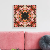 Roze Daisy Flowers Abstracte Floral Art Canvas Afdruk (Insitu (Woonkamer))