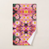 Roze Daisy Flowers and Bumble Bee Pattern Bad Handdoek (Handdoek)