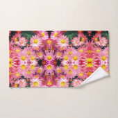 Roze Daisy Flowers and Bumble Bee Pattern Bad Handdoek (Handdoek)
