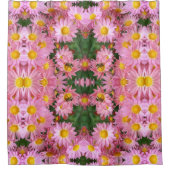 Roze Daisy Flowers and Bumble Bee Pattern Douchegordijn (Voorkant)