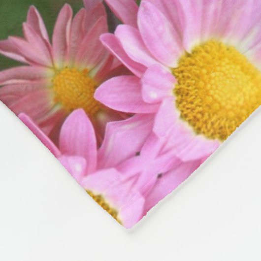 Roze Daisy Flowers and Bumble Bee Pattern Fleece Deken (Hoek)
