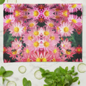 Roze Daisy Flowers and Bumble Bee Pattern Theedoek (Gevouwen)