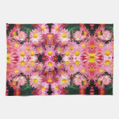 Roze Daisy Flowers and Bumble Bee Pattern Theedoek (Horizontaal)