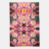 Roze Daisy Flowers and Bumble Bee Pattern Theedoek (Verticaal)