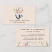 Roze Daisy Flowers Bakery Tools Design Visitekaartje (Voorkant / Achterkant)