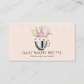 Roze Daisy Flowers Bakery Tools Design Visitekaartje (Voorkant)