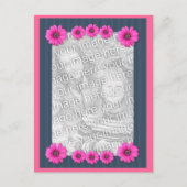 Roze Daisy Flowers Foto Briefkaart (Voorkant)