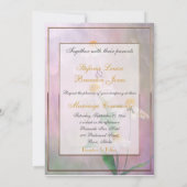 Roze Daisy Flowers/Gold Trim Kaart (Achterkant)