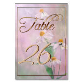 Roze Daisy Flowers/Gold Trim Kaart (Achterkant)