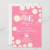 Roze Daisy Flowers is niet haar feestelijke verjaa Kaart (Voorkant)