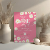 Roze Daisy Flowers is niet haar feestelijke verjaa Kaart