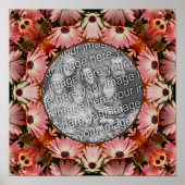 Roze Daisy Flowers Lijst Creëer Uw eigen foto Poster (Voorkant)