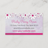 Roze Daisy Flowers Visitekaartje (Voorkant)