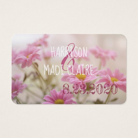 Roze Daisy Flowers Visitekaartje (Achterkant)