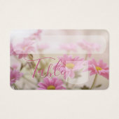 Roze Daisy Flowers Visitekaartje (Voorkant)