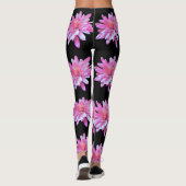 Roze Daisy fotopatroon Leggings (Achterkant)