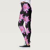 Roze Daisy fotopatroon Leggings (Links)