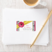 Roze Daisy Geel Damask Bruiloft Adresetiketten Etiket (Insitu)