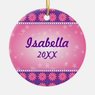 Roze Daisy Girl Foto Ornament