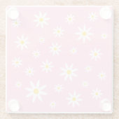 Roze Daisy Glass Onderzetter (Achterkant)