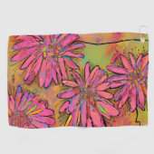 Roze Daisy Golf-handdoek Golfhanddoek (Horizontaal)
