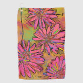 Roze Daisy Golf-handdoek Golfhanddoek (Voorkant)