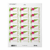 Roze Daisy Groene Bloemen Bruiloft Adresetiketten Etiket (Full Sheet)