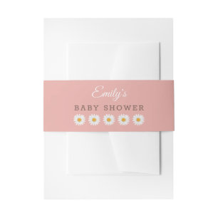 Roze Daisy Hallo Zon Baby Shower Uitnodigingen Wikkel