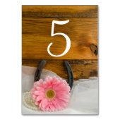 Roze Daisy Hoefijzer Westerne weddenschappen Kaart (Achterkant)