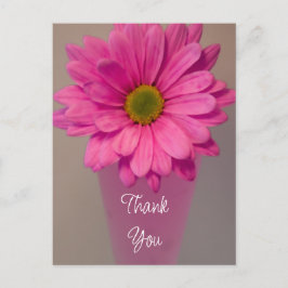 Roze Daisy in Vase Dank je wel Briefkaart