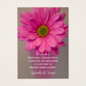 Roze Daisy in Vase Wedding Charity Favor Kaart (Voorkant)