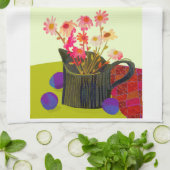 Roze Daisy Kitchen Tea Towel Theedoek (Gevouwen)