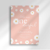 Roze Daisy Little Miss Onederful Uitnodiging