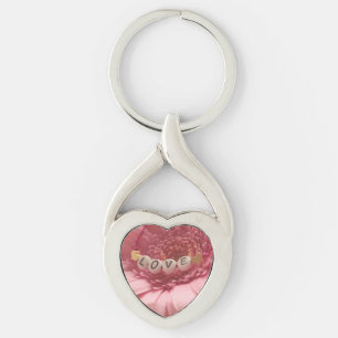 Roze Daisy Love Sleutelhanger