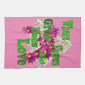Roze Daisy Love Theedoek (Horizontaal)