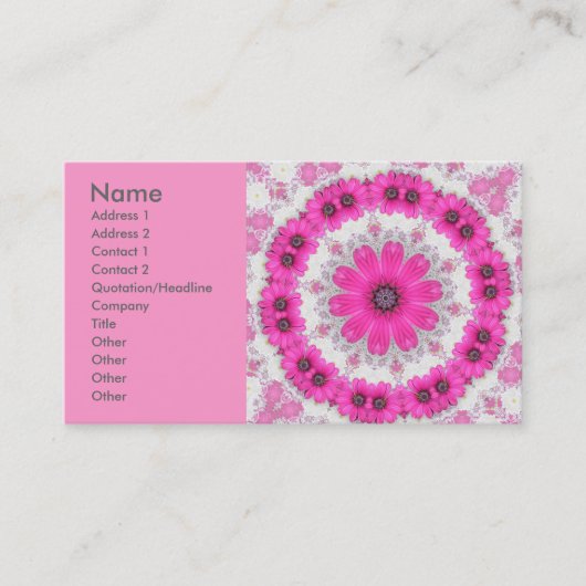 roze daisy mandala nr . 4 visitekaartje (Voorkant)