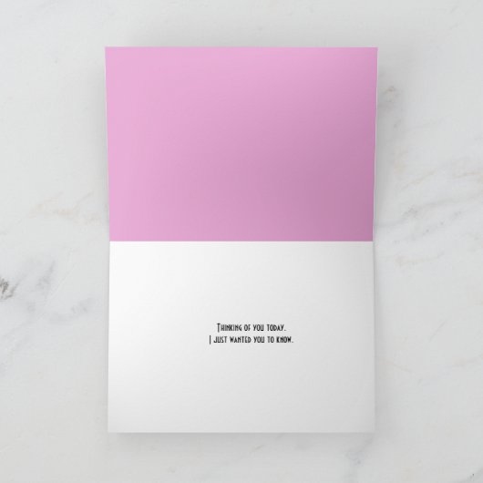 Roze Daisy met Hope roze linbbons Kaart (Binnen)