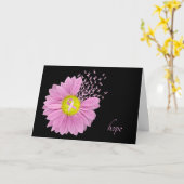 Roze Daisy met roze linten Kaart (Gele Bloem)