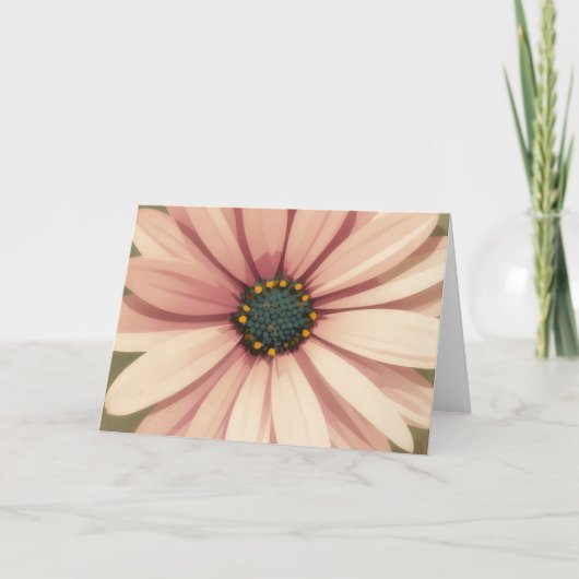 Roze Daisy Mid-Century Modern Kunststijl Notitieka Kaart (Voorkant)