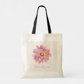 Roze Daisy Minimalistische Tote Tas - Esthetische (Achterkant)