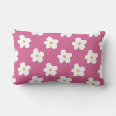 Roze Daisy Monogram, Bubblegum Roze Meisje Decor Kussen (Achterkant)