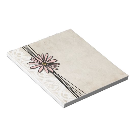 roze Daisy Notitieblok (Schuin)