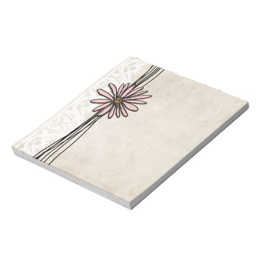  roze Daisy Notitieblok (Linkerzijde)