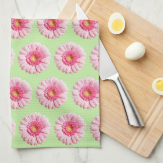 Roze Daisy op Mint Pastel Keuken / Badhanddoek Theedoek