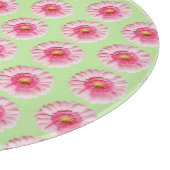 Roze Daisy op Mint Pastel Keuken Cirkel Snijplank (Hoek)