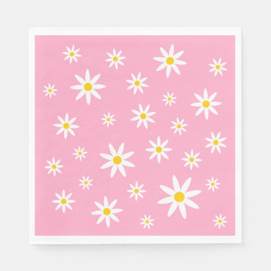 Roze Daisy Papieren servetten (Voorkant)